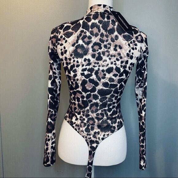 NWT PrettyLittleThing Leopard Print Bodysuit Size 2 - Picture 5 of 10